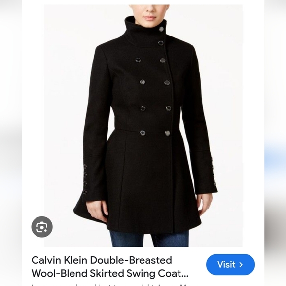 Double-Breasted Pea Coat.pit To Pit 18".No Size Tag.new Condition - Picture 5 of 9